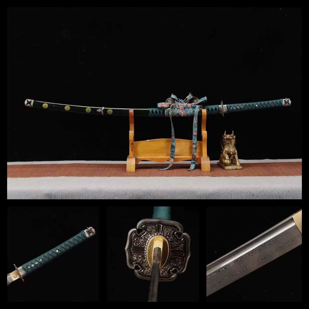 Odachi thép gấp tinh luyện hoa văn damascus